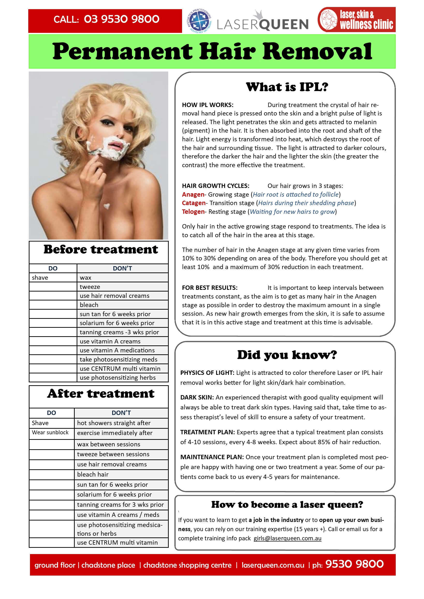 ipl hair removal factsheet